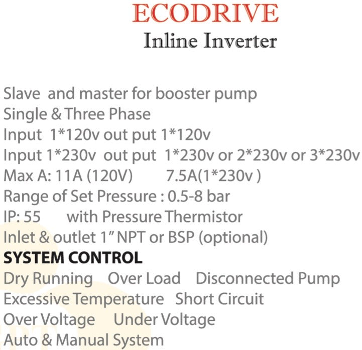 Gol ECODRIVE - Inline Inverter NPT 127-230V 1 ph  (5T40)