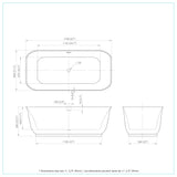 Mina-67-BLK Freestanding Bathtub