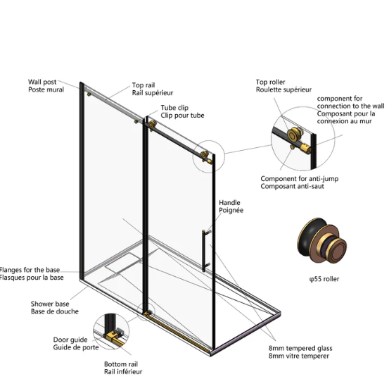A&E Bath Melania 60 Shower Kit