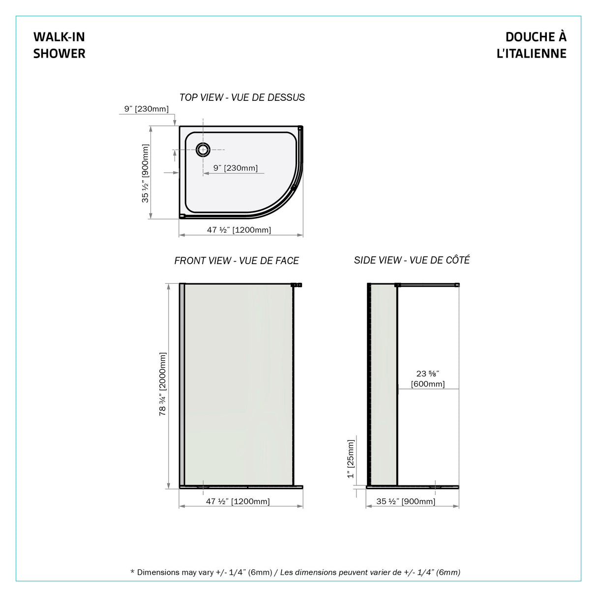 Olisa-3648-BLK Shower