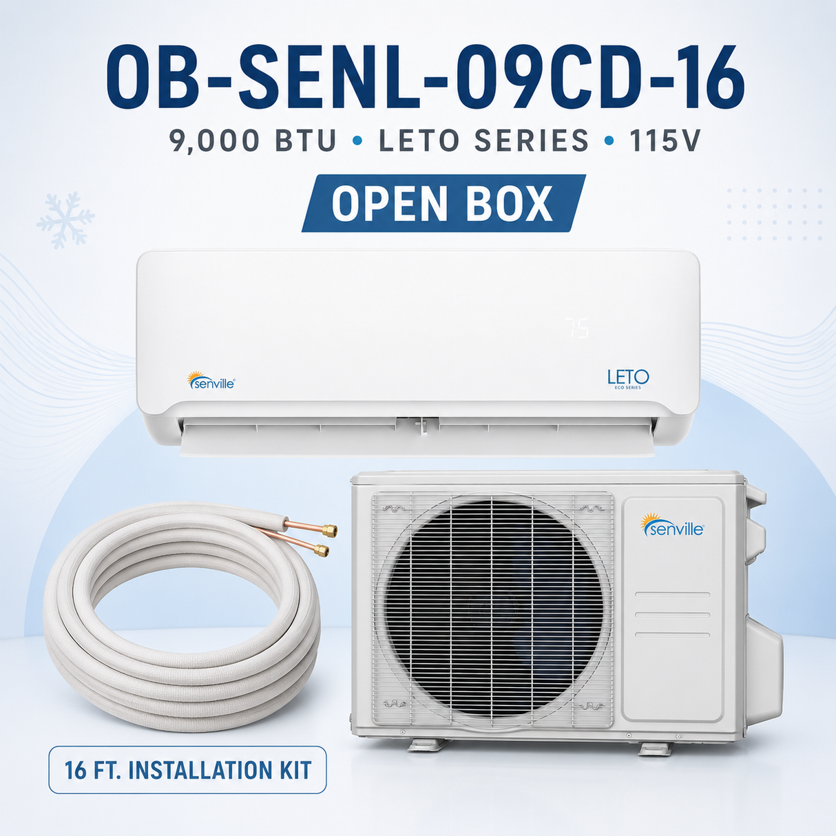Open-Box Senville 9K LETO 115V Mini Split AC/Heat Pump