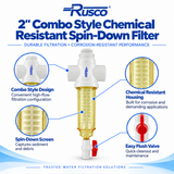 Rusco 2" Combo Style Chemical-Resistant Spin-Down Filter
