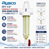 Rusco CF 1-1/2" Combo Style Spin-Down Sediment Filters