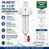 Rusco CF 1-1/2" Combo Style Spin-Down Sediment Filters