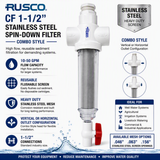 Rusco CF 1-1/2" Combo Style Spin-Down Sediment Filters