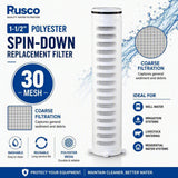 Rusco 1-1/2" Spin-Down and Hot Water Filter Replacement Elements