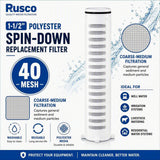 Rusco 1-1/2" Spin-Down and Hot Water Filter Replacement Elements