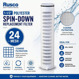 Rusco 1-1/2" Spin-Down and Hot Water Filter Replacement Elements