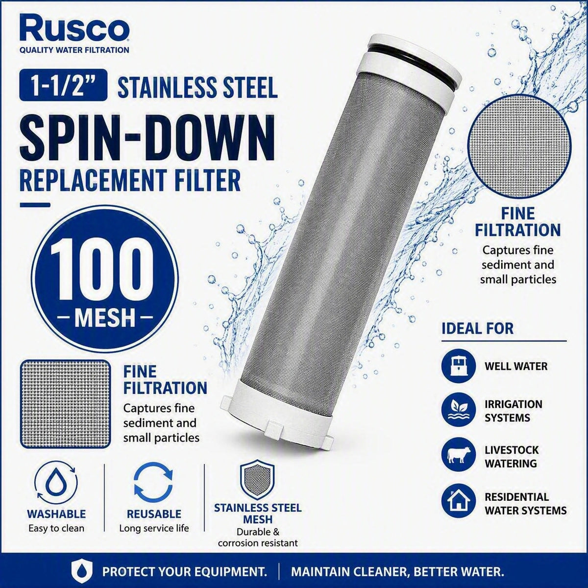 Rusco 1-1/2" Spin-Down and Hot Water Filter Replacement Elements