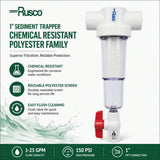 Rusco 1" Sediment Trapper Filters | Reusable Sediment Filtration Systems
