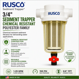 Rusco 3/4" Sediment Trapper Filters | Reusable Sediment Filtration Systems