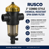 Rusco 2" Combo Style Chemical-Resistant Spin-Down Filter