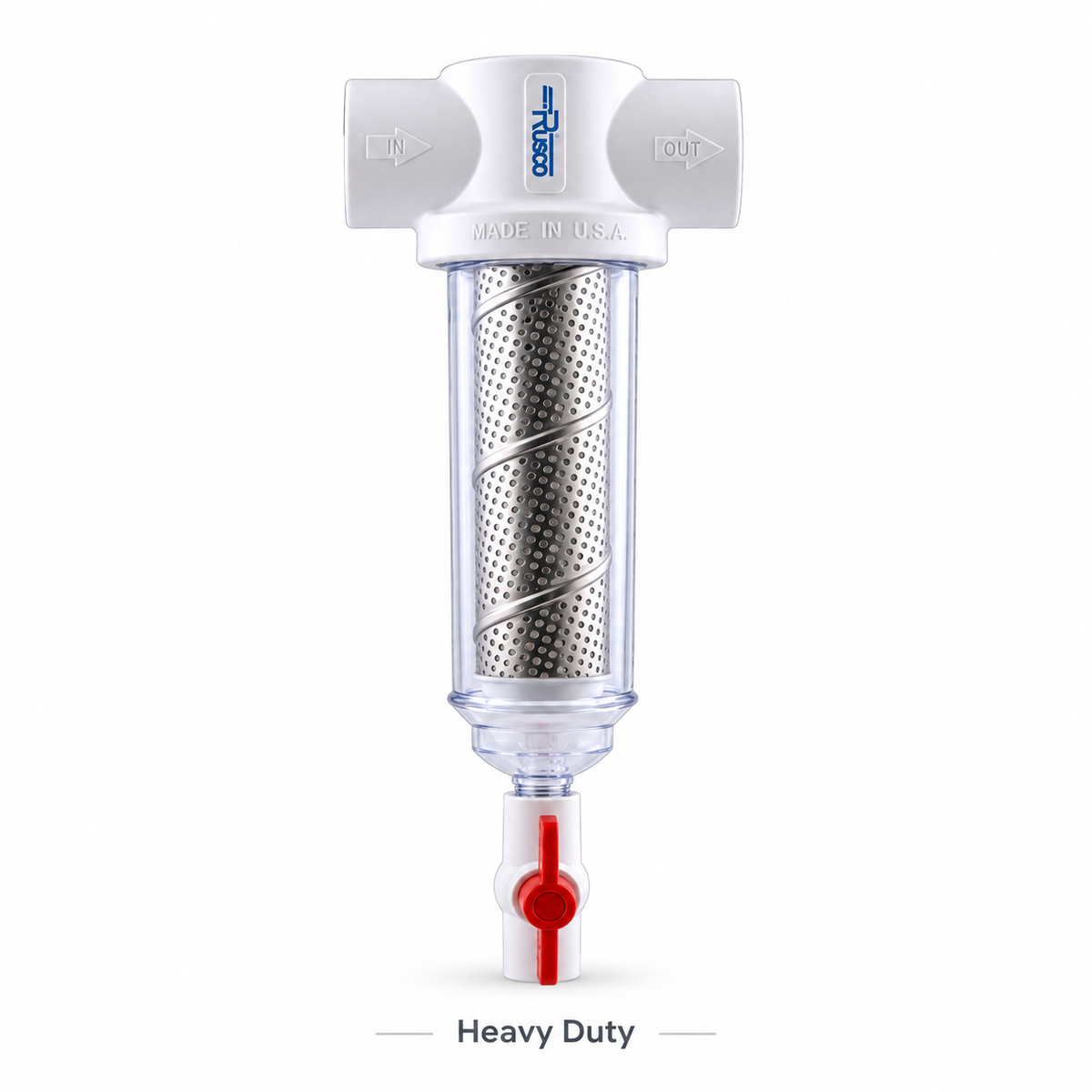 Rusco 2" Spin-Down Sediment Filter | Standard Polyester / Stainless Steel / Heavy Duty