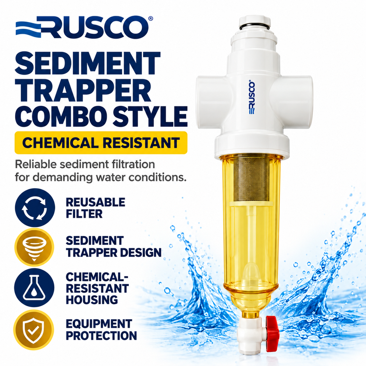 Rusco CF 2" Sediment Trapper Filter | Combo Style Sediment Filtration
