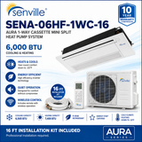 Senville AURA 1-Way Cassette Mini Split Heat Pumps | 6K–18K BTU