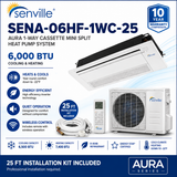 Senville AURA 1-Way Cassette Mini Split Heat Pumps | 6K–18K BTU