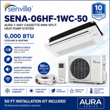 Senville AURA 1-Way Cassette Mini Split Heat Pumps | 6K–18K BTU
