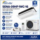 Senville AURA 1-Way Cassette Mini Split Heat Pumps | 6K–18K BTU