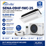 Senville AURA 1-Way Cassette Mini Split Heat Pumps | 6K–18K BTU