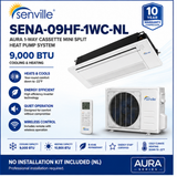 Senville AURA 1-Way Cassette Mini Split Heat Pumps | 6K–18K BTU