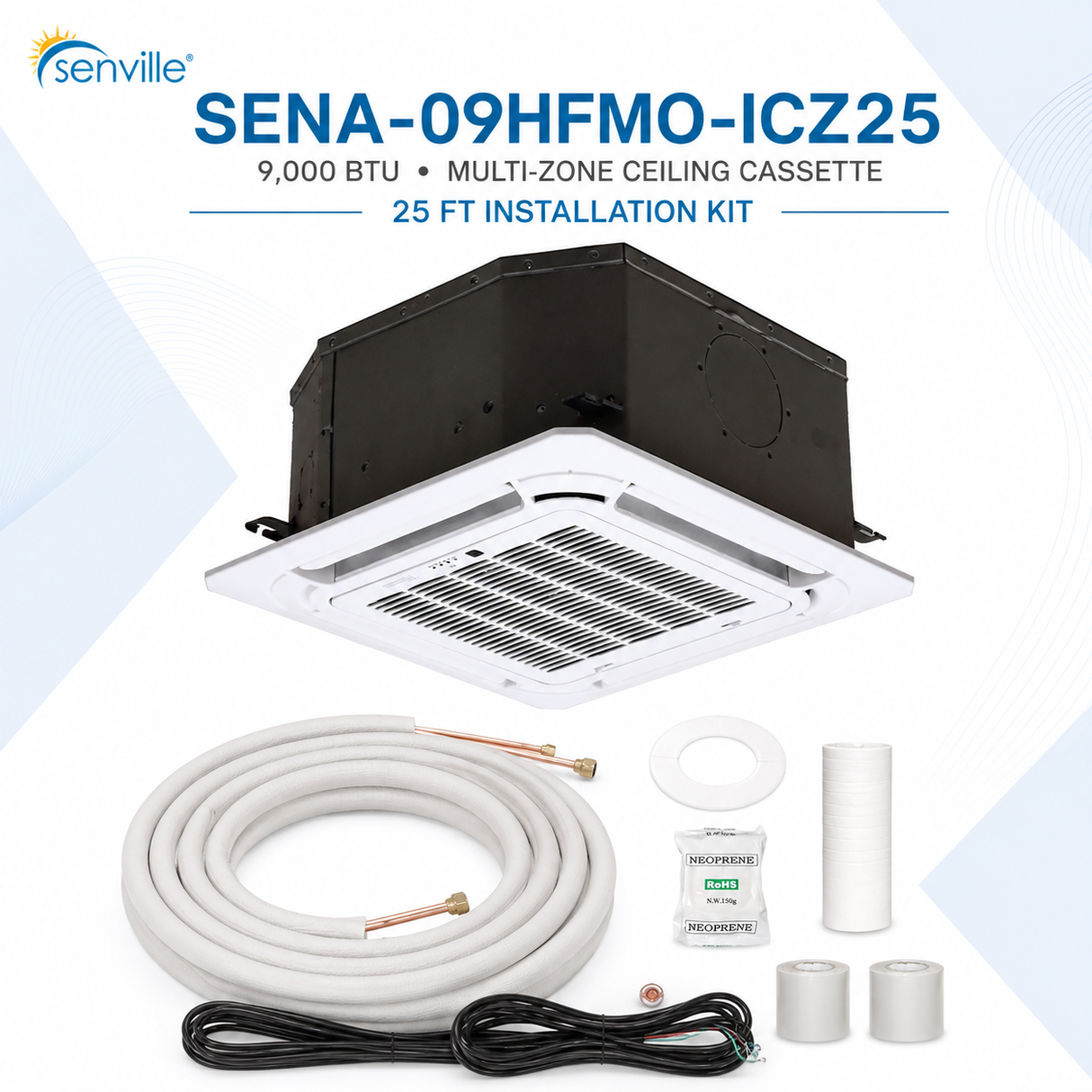Senville 9,000 BTU Multi-Zone Ceiling Cassette