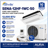 Senville AURA 1-Way Cassette Mini Split Heat Pumps | 6K–18K BTU