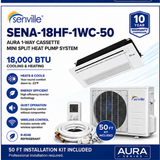 Senville AURA 1-Way Cassette Mini Split Heat Pumps | 6K–18K BTU