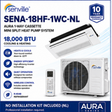 Senville AURA 1-Way Cassette Mini Split Heat Pumps | 6K–18K BTU