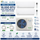 Senville AURA 18,000 BTU Dual-Zone Mini Split Heat Pump | SENA-18HF/D