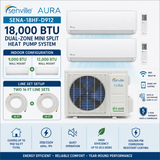 Senville AURA 18,000 BTU Dual-Zone Mini Split Heat Pump | SENA-18HF/D