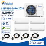 Senville AURA 36000 BTU Quad Zone Mini Split Air Conditioner - Heat Pump - SENA/36HF/Q
