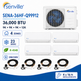 Senville AURA 36000 BTU Quad Zone Mini Split Air Conditioner - Heat Pump - SENA/36HF/Q