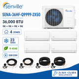 Senville AURA 36000 BTU Quad Zone Mini Split Air Conditioner - Heat Pump - SENA/36HF/Q