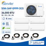 Senville AURA 36000 BTU Quad Zone Mini Split Air Conditioner - Heat Pump - SENA/36HF/Q