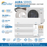 Senville AURA SENA-36HF-T 36,000 BTU Tri-Zone mini split AC Heat Pump systems