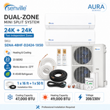 Senville AURA 48,000 BTU Dual-Zone Mini Split Heat Pump | SENA-48HF/D