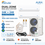 Senville AURA 48,000 BTU Dual-Zone Mini Split Heat Pump | SENA-48HF/D
