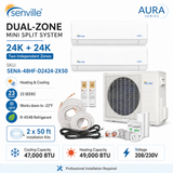 Senville AURA 48,000 BTU Dual-Zone Mini Split Heat Pump | SENA-48HF/D