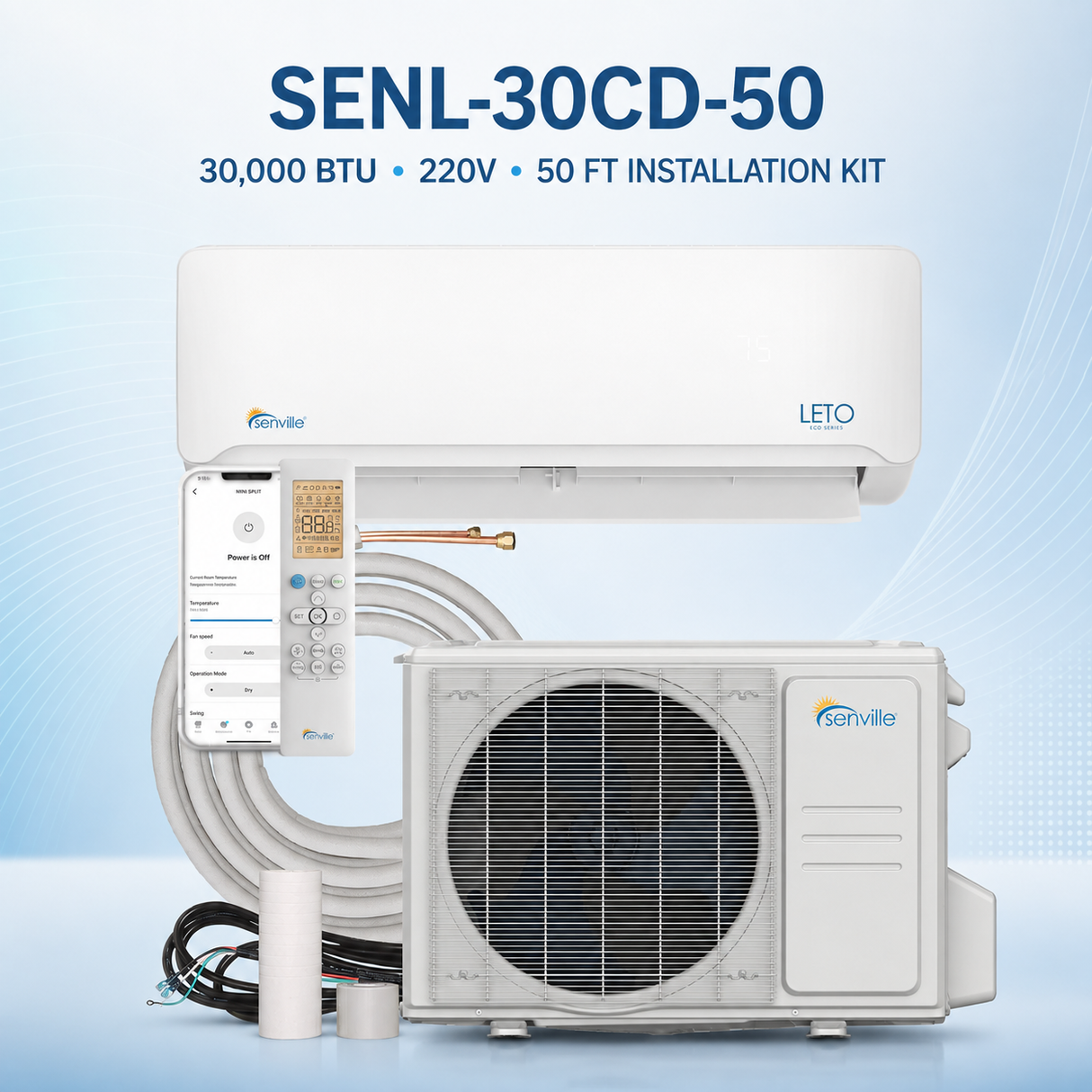 Senville 30,000 BTU LETO Mini Split Heat Pump | SENL-30CD