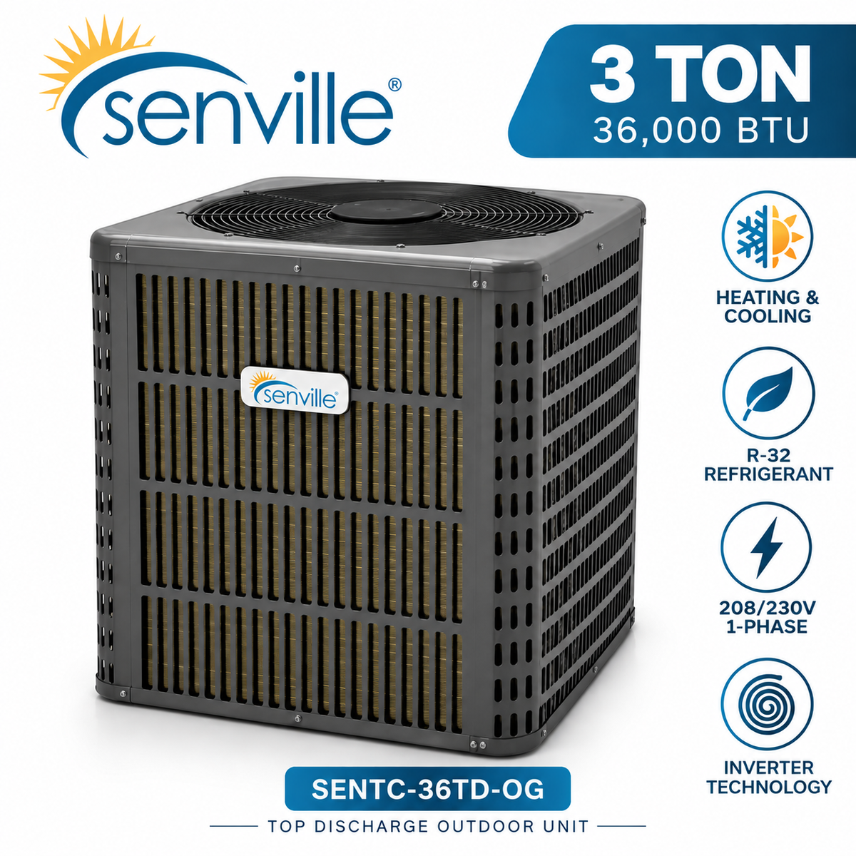 Senville SENTC Top Discharge Outdoor Units | 2–5 Ton