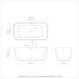 Mina-59-BLK Freestanding Bathtub