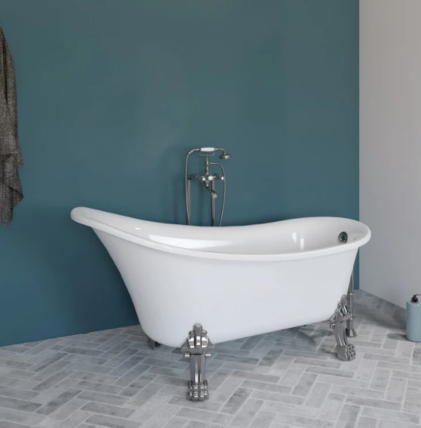 A&E Bath Diane 59" Freestanding Classical Clawfoot Acrylic Bathtub