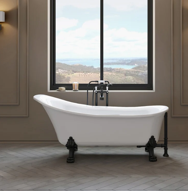 A&E Bath Diane 69" Freestanding Classical Clawfoot Acrylic Bathtub