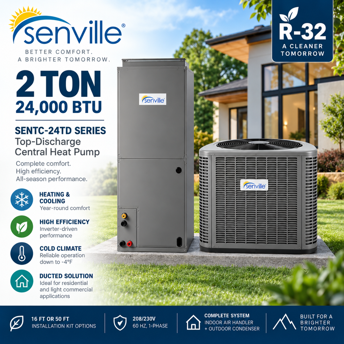 Senville SENTC Top-Discharge Central Heat Pump Systems | 2–5 Ton