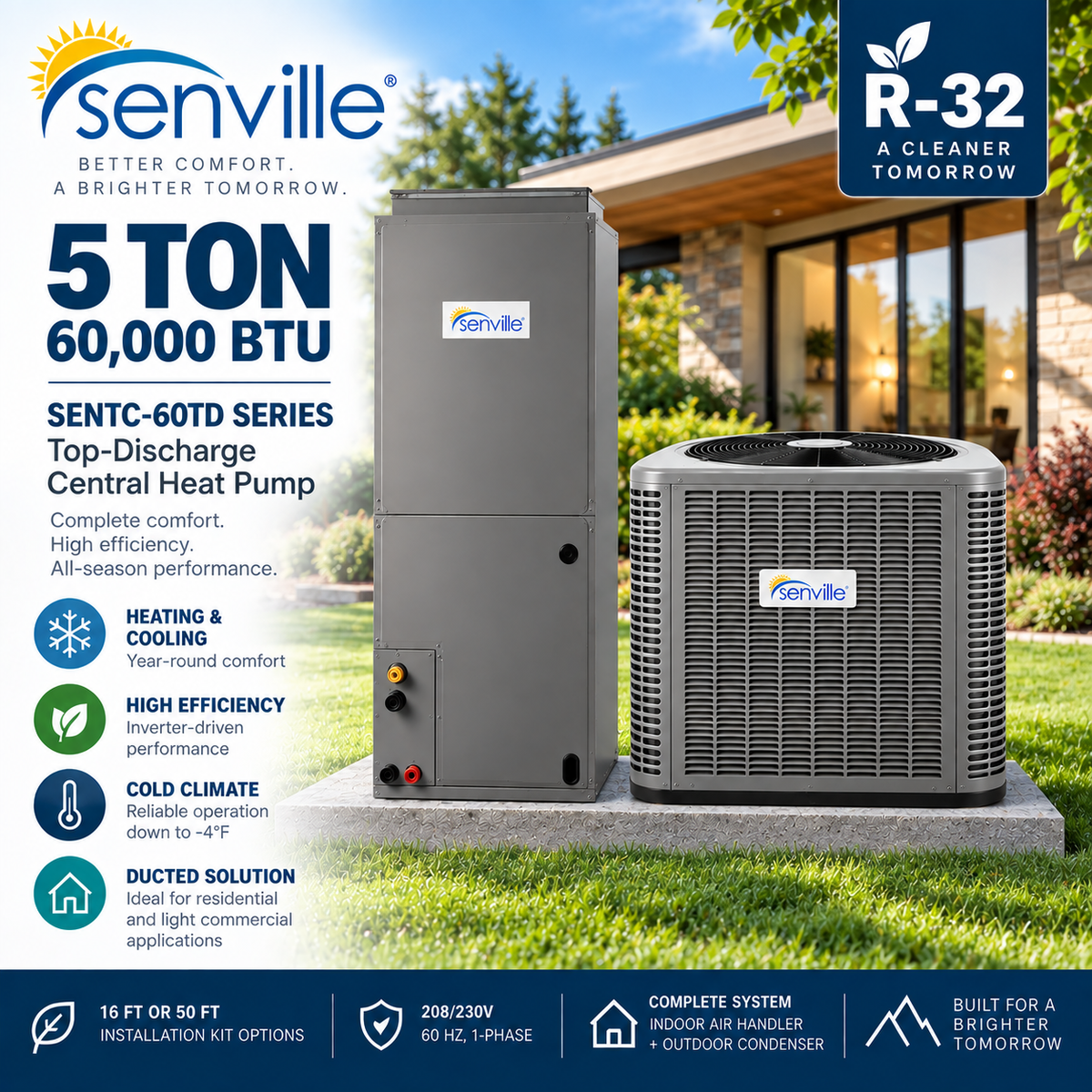 Senville SENTC Top-Discharge Central Heat Pump Systems | 2–5 Ton
