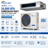Senville AURA Concealed Duct Mini Split Heat Pumps | 9K–24K