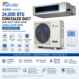 Senville AURA Concealed Duct Mini Split Heat Pumps | 9K–24K