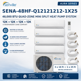 Senville AURA 48,000 BTU Quad-Zone Mini Split Heat Pump | SENA-48HF/Q