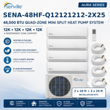 Senville AURA 48,000 BTU Quad-Zone Mini Split Heat Pump | SENA-48HF/Q