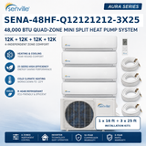 Senville AURA 48,000 BTU Quad-Zone Mini Split Heat Pump | SENA-48HF/Q